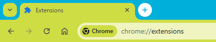 Page chrome://extensions
